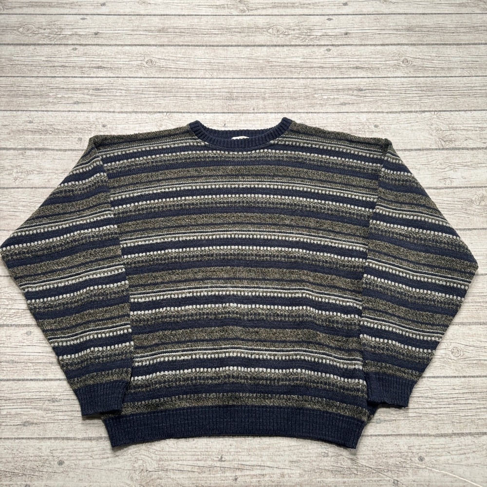 Vintage 90s Classics Sweater Men's Large Multicolor Striped Knit Pullover Canada